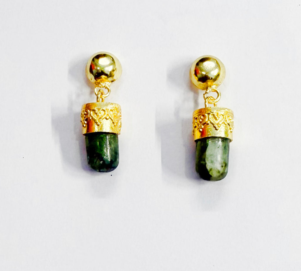 NIKEL FREE BRASS GOLD PLATED CEOATED WITH GEM STONE SETAED EARRING WHOLESALE 10 PAIR EGG0105