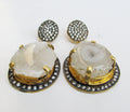 AGATE WITH CZ DULE PLATING DESIGNER EARRING WHOLESALE 10 PAIR