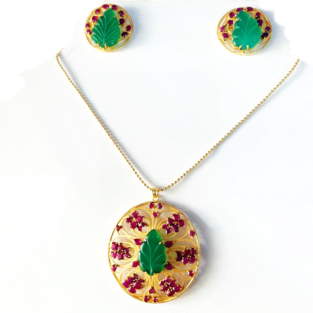 RUBY GREEN ONYX SET KPS0031