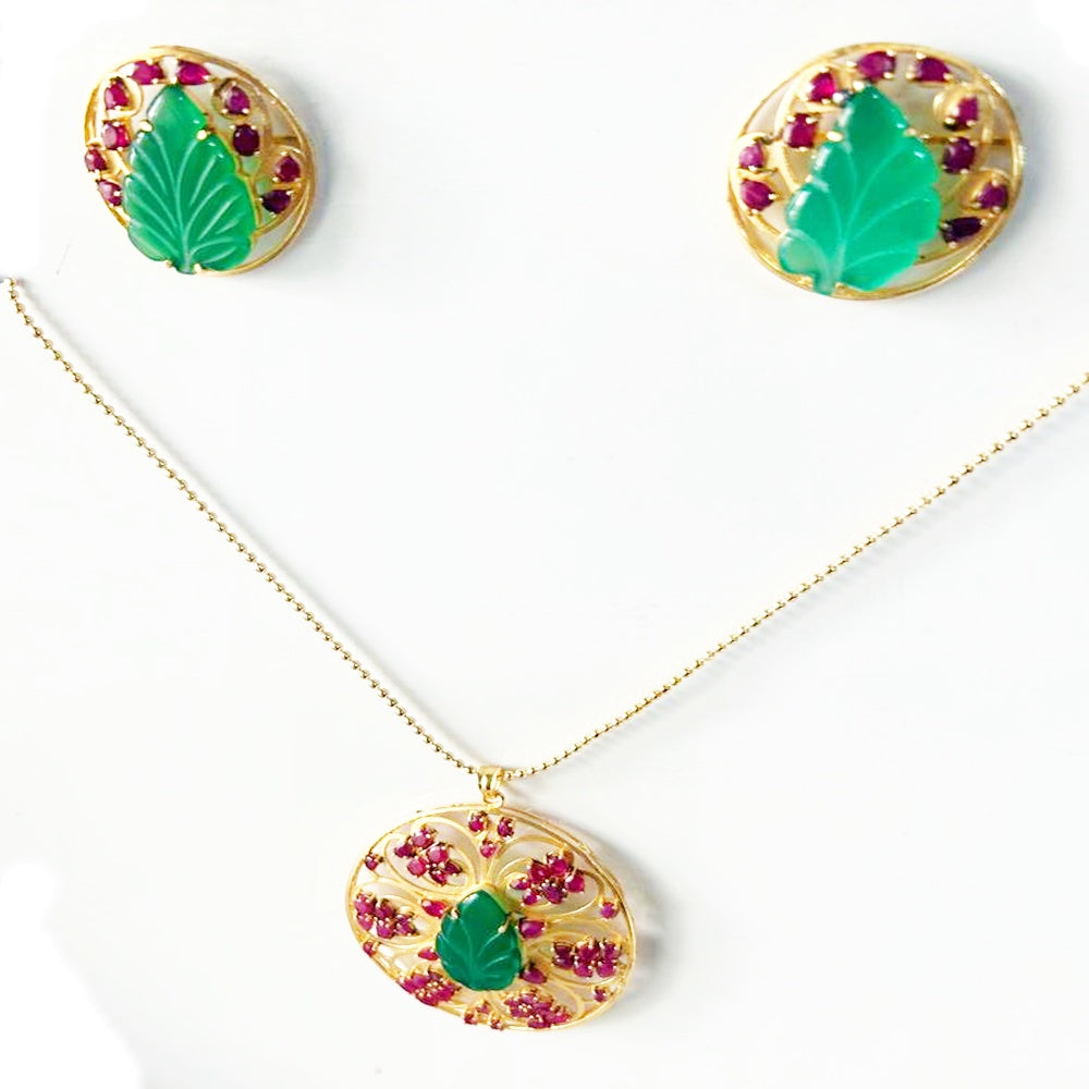 RUBY GREEN ONYX SET KPS0031