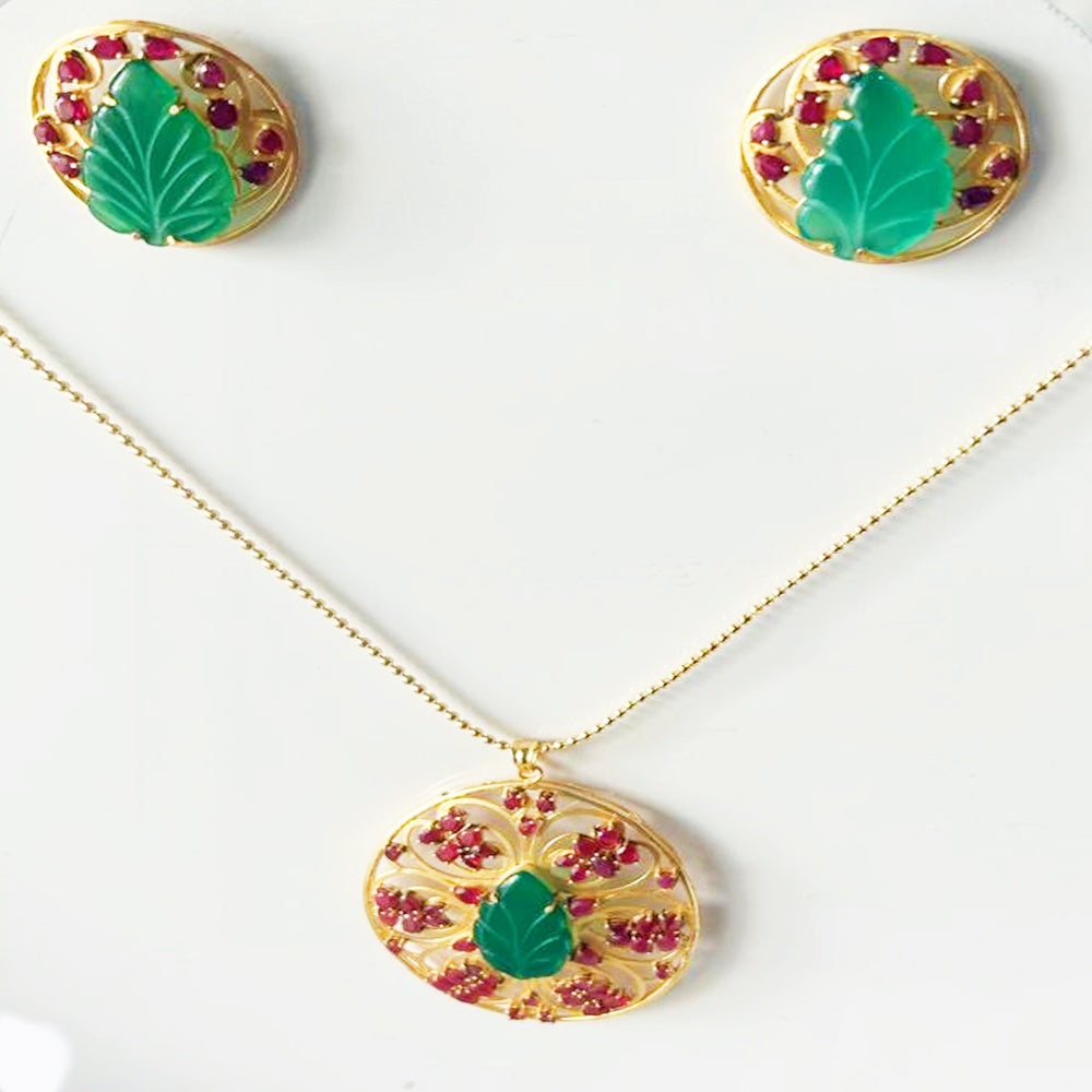 RUBY GREEN ONYX SET KPS0031