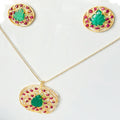 RUBY GREEN ONYX PENDANT SET KPS0032