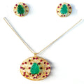 RUBY GREEN ONYX PENDANT SET KPS0033