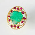 INDIAN RUBY GREEN ONYX RING KPS0039