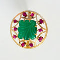 INDIAN RUBY GREEN ONYX RING KPS0041