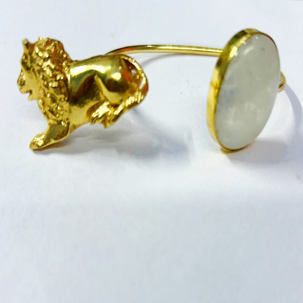 NIKAL FREE GOLD PLATED WILDLIFE CUFF BRACELET WITH SEMI PRECIOUS STONES  WHOLESALE 10 PC WBG0013