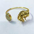 NIKAL FREE GOLD PLATED WILDLIFE CUFF BRACELET WITH SEMI PRECIOUS STONES  WHOLESALE 10 PC WBG0015