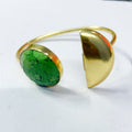NIKAL FREE GOLD PLATED WILDLIFE CUFF BRACELET WITH SEMI PRECIOUS STONES  WHOLESALE 10 PC WBG0017