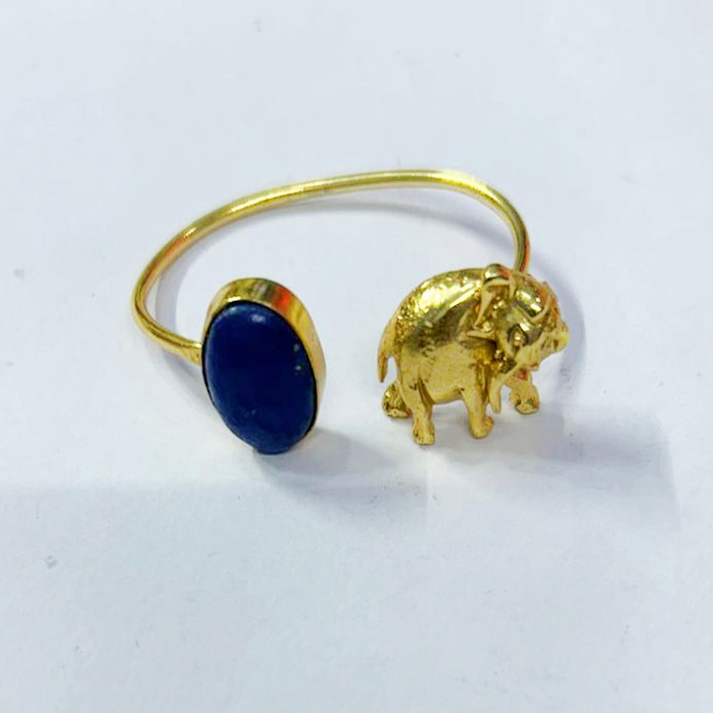 NIKAL FREE GOLD PLATED WILDLIFE CUFF BRACELET WITH SEMI PRECIOUS STONES  WHOLESALE 10 PC WBG0019