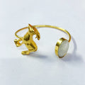 NIKAL FREE GOLD PLATED WILDLIFE CUFF BRACELET WITH SEMI PRECIOUS STONES  WHOLESALE 10 PC WBG0021
