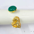 NIKAL FREE GOLD PLATED WILDLIFE CUFF BRACELET WITH SEMI PRECIOUS STONES  WHOLESALE 10 PC WBG0023