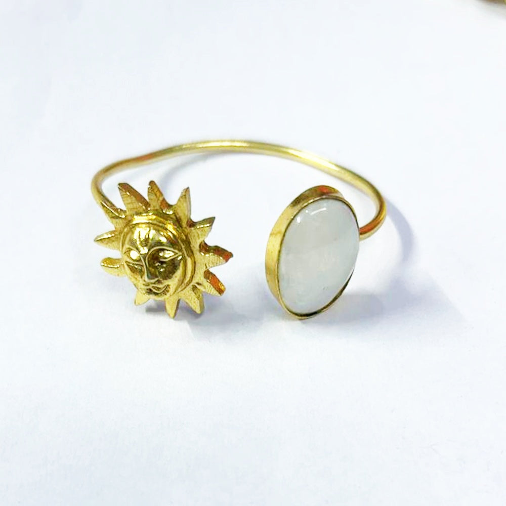 NIKAL FREE GOLD PLATED WILDLIFE CUFF BRACELET WITH SEMI PRECIOUS STONES  WHOLESALE 10 PC WBG0028