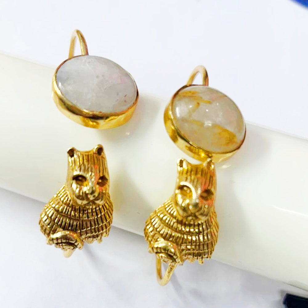 NIKAL FREE GOLD PLATED WILDLIFE CUFF BRACELET WITH GEM STONES     WHOLESALE 10 PC WBG0029