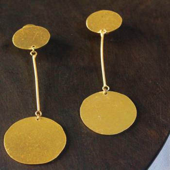 Gold plated plain danglers earrings